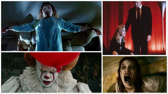  Clockwise from top left: The Exorcist (Warner Bros.), Twin Peaks: Fire Walk With Me (New Line Cinema), Evil Dead Rise (New Line Cinema), It (Warner Bros.)
